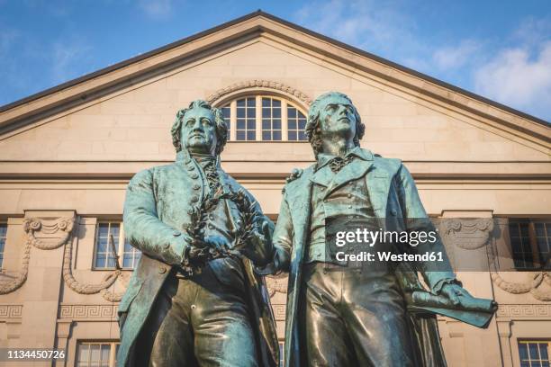 germany, weimar, goethe-schiller monument - weimar foto e immagini stock