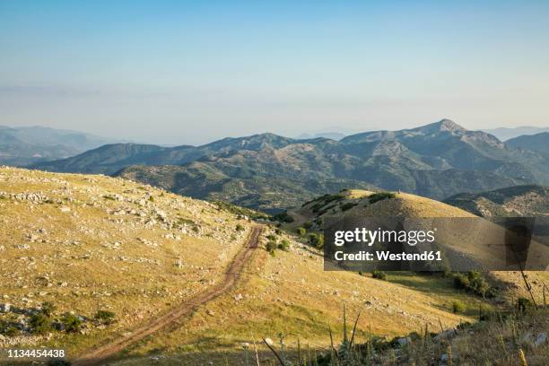greece, peloponnese, arcadia, lykaion, view from mountain profitis ilias - arcadia greece stock pictures, royalty-free photos & images