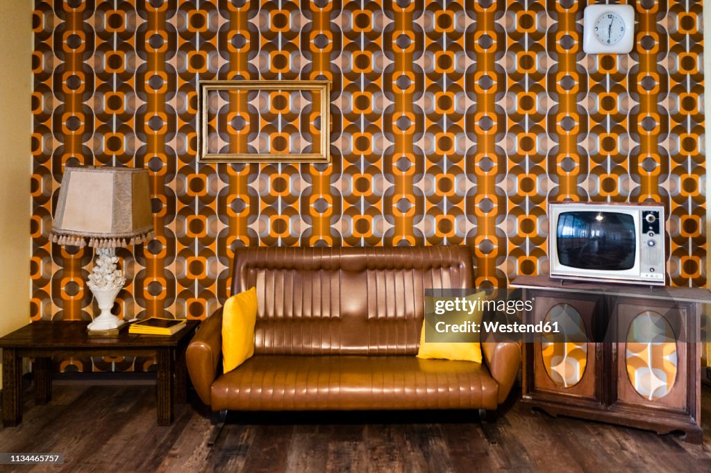 Interior of a vintage living room