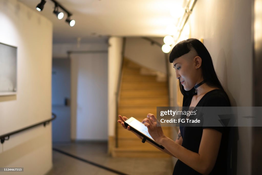 Japanese ethnicity woman using tablet