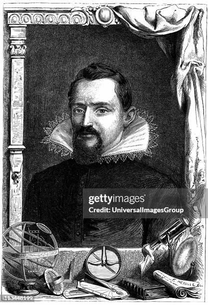 Johannes Kepler German astronomer. Wood engraving, Paris c1870