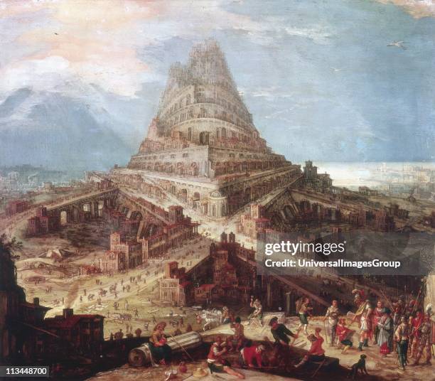 Construction of the Tower of Babel'. Hendrick van Cleve Flemish artist.