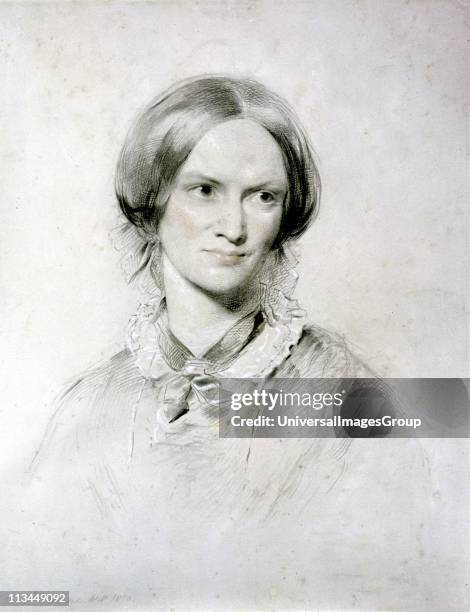 Charlotte Bronte English novelist. Author of Jane Eyre , Shirley , Vilette Portrait by George Richmond English artist.