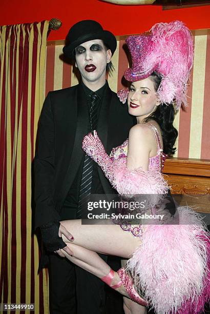 Marilyn Manson, Dita Von Teese during Dita Von Teese performs a strip tease at Show Nightclub in New York, New York, United States.