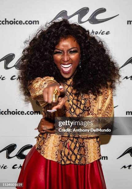 Amara La Negra visits Music Choice on March 08, 2019 in New York City.