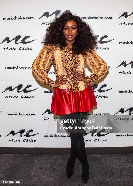 Amara La Negra visits Music Choice on March 08, 2019 in New York City.