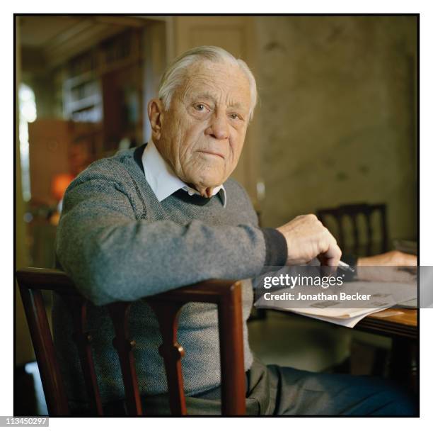 Ben Bradlee is photographed at home for Vanity Fair Magazine in Washington, DC.