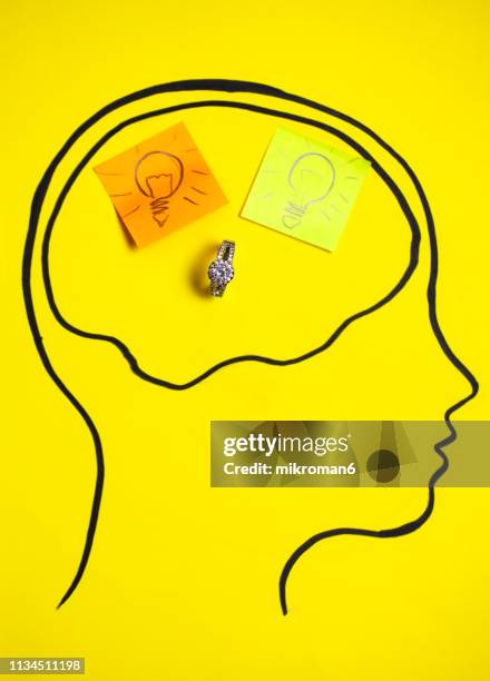 concept art of engagement idea and thoughts about it, insight into humans head. - inside out: the peoples art project stock pictures, royalty-free photos & images