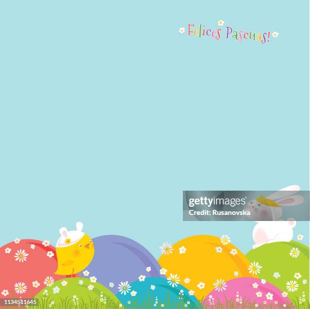 happy easter! - mini eggs stock illustrations