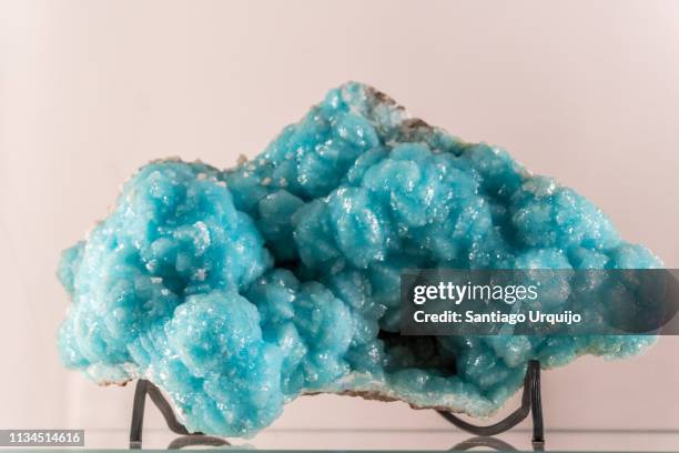 blue vug-filling hemimorphite - cobalt mining stock pictures, royalty-free photos & images