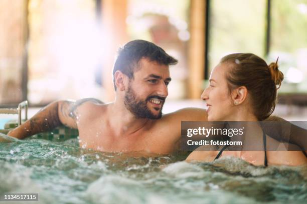 vacation at wellness resort - hot tub stock pictures, royalty-free photos & images