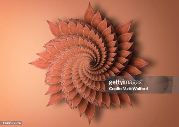 fractal image of maple leaf - leaves spiral stock pictures, royalty-free photos & images