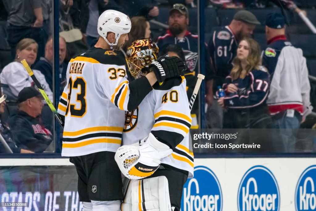 NHL: APR 02 Bruins at Blue Jackets