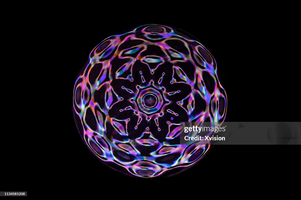 Colorful Cymatic Pattern Of Sound Taken By The Water Reflectionn High ...