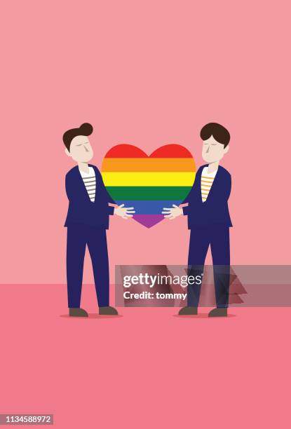 love for all - gay men stock illustrations