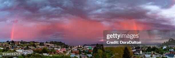 rainbow on puerto varas, chile - puerto montt stock pictures, royalty-free photos & images