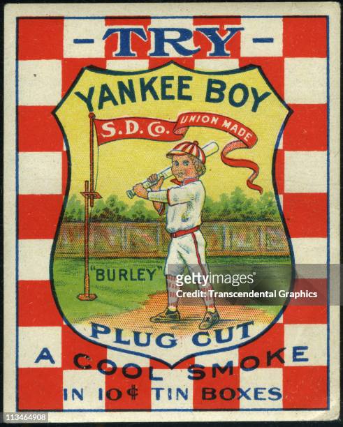 Using baseball to promote its product, this Yankee Boy advertising label, circa 1935, was produced at an unknown location.