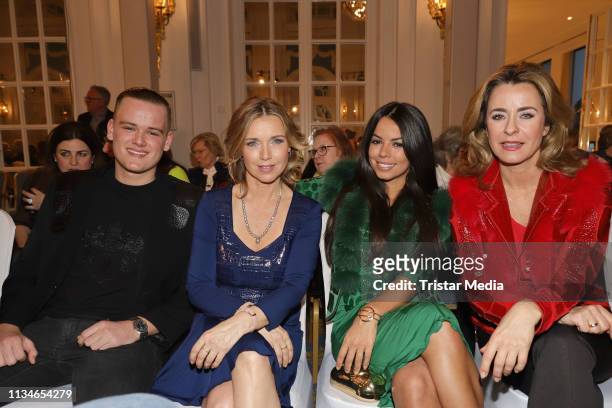 Paul Jolig, Tina Ruland, Fernanda Brandao and Bettina Cramer during the Liz Malraux Fashion Show "Masterpieces Of Fashion Art" on March 8, 2019 in...