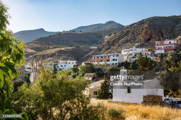 Hora Sfakion or Sfakia, a popular little town on the south coast of Crete island in Greece, touching the Libyan Sea in the Mediterranean. It is the...