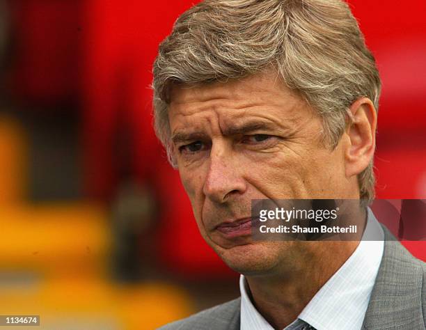 Portrait of Arsenal manager Arsene Wenger during the Paul Fairclough Testimonial match between Stevenage Borough and Arsenal played at Broadhall Way...