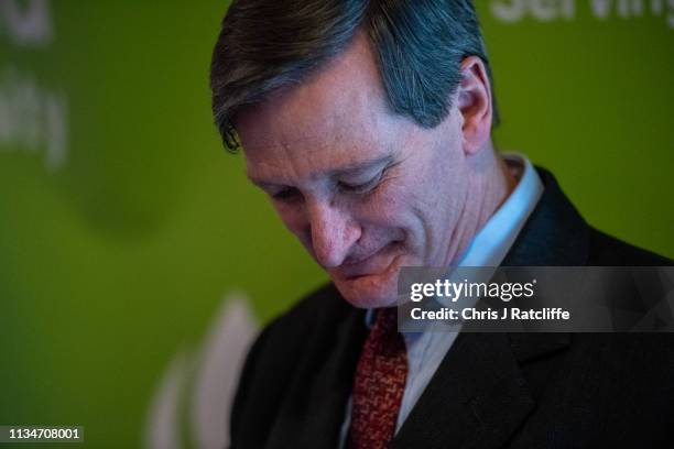 Conservative MP, Dominic Grieve, addresses guests at the Muslim Aid parliamentary reception at House of Commons on April 3, 2019 in London, England....