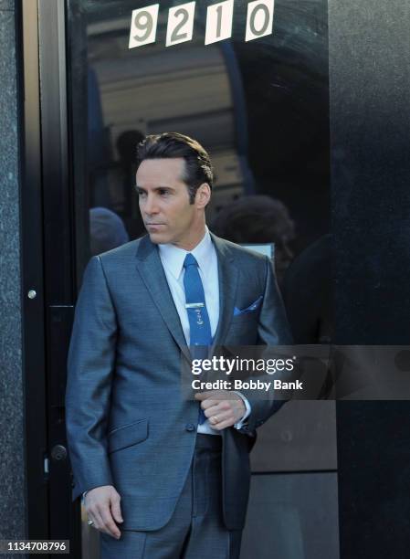Actor Alessandro Nivola as Dickie Moltisanti on set Day 1 of The Sopranos Prequel, "The Many Saints of Newark" on April 3, 2019 in New York City.