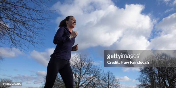 Dani Rowe during a light Training session in preparation for running in London Classic races in Spring 2019, on Saturday February 2nd 2019 at Newport...