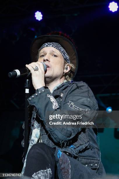 Tobias Sammet of Avantasia performs live on stage during a concert at Huxleys Neue Welt on April 3, 2019 in Berlin, Germany.