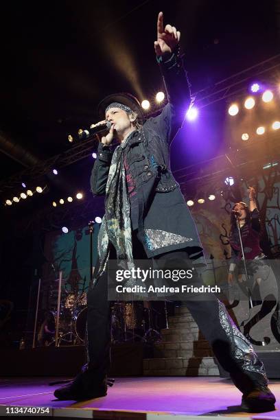 Tobias Sammet of Avantasia performs live on stage during a concert at Huxleys Neue Welt on April 3, 2019 in Berlin, Germany.