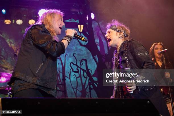 Tobias Sammet of Avantasia and guests perform live on stage during a concert at Huxleys Neue Welt on April 3, 2019 in Berlin, Germany.