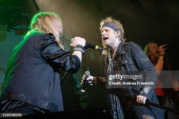 Tobias Sammet of Avantasia performs live on stage during a concert at Huxleys Neue Welt on April 3, 2019 in Berlin, Germany.