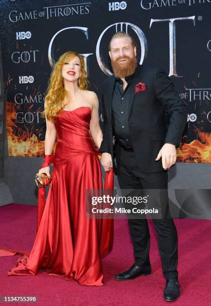 Gry Molvær Hivju and Kristofer Hivju attend the "Game Of Thrones" season 8 premiere on April 3, 2019 in New York City.