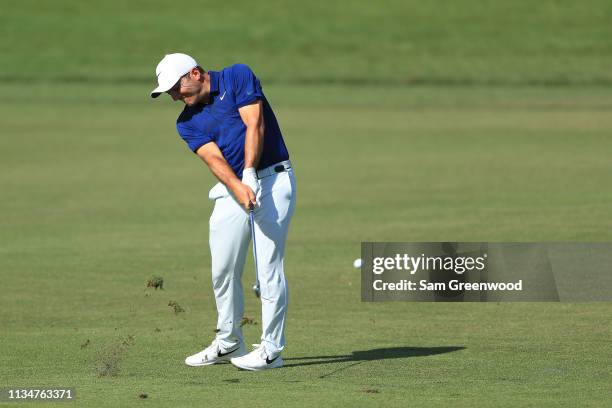 Francesco Molinari of Italy plays an approach shot on the eighth hole during the third round of the Arnold Palmer Invitational Presented by...