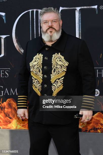 Kristian Nairn attends the "Game Of Thrones" season 8 premiere on April 3, 2019 in New York City.