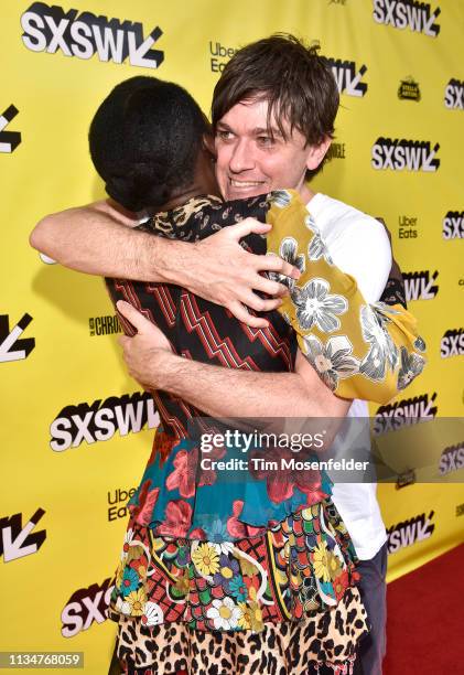 Lupita Nyong’o and Abe Forsythe attend the premiere of "Little Monsters" during the 2019 SXSW Conference and Festival at the Paramount Theater on...