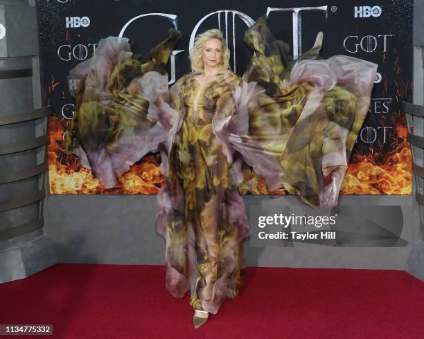 Gwendoline Christie attends the Season 8 premiere of "Game of Thrones" at Radio City Music Hall on April 3, 2019 in New York City.