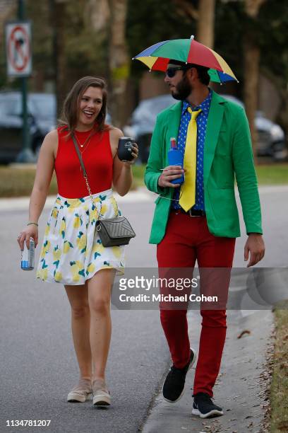 Fans walk down Bay Hill Blvd. During the third round of the Arnold Palmer Invitational Presented by Mastercard at the Bay Hill Club on March 09, 2019...