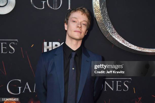 Alfie Allen attends the "Game Of Thrones" Season 8 NY Premiere on April 3, 2019 in New York City.