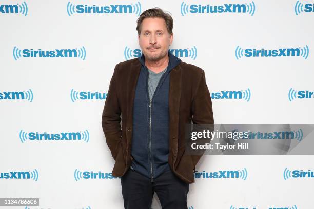 Emilio Estevez visits the SiriusXM Studios on April 3, 2019 in New York City.