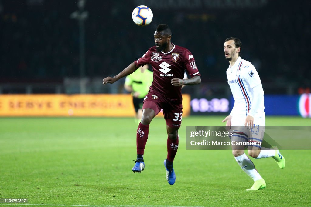 Nicolas N'Koulou of Torino FC in action   during the Serie A...