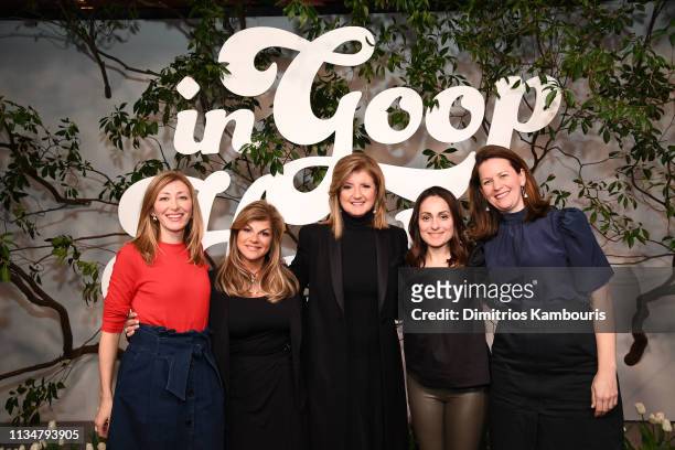 Ingrid Fetell Lee, Kim Russo, Arianna Huffington, Farnoosh Torabi and Amy Whitaker attend the In goop Health Summit New York 2019 at Seaport District...