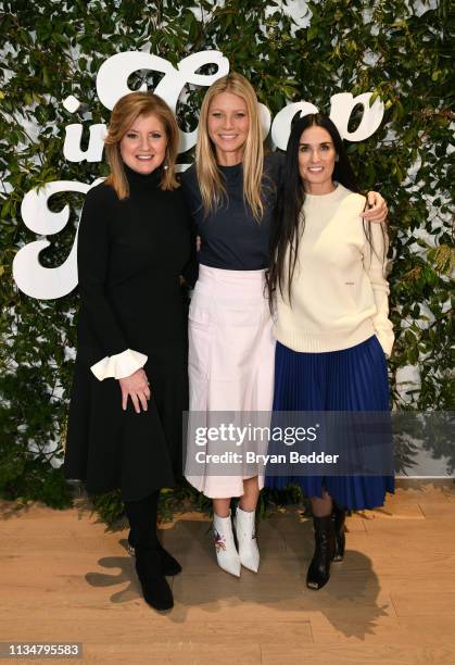 Arianna Huffington, Gwyneth Paltrow, and Demi Moore attend the In goop Health Summit New York 2019 at Seaport District NYC on March 09, 2019 in New...