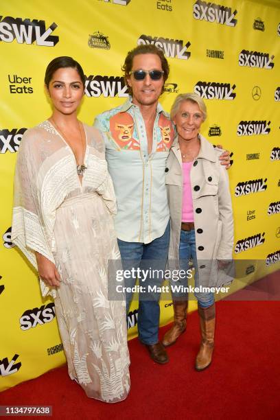 Camila Alves, Matthew McConaughey, and Mary Kathlene McCabe attend the "The Beach Bum" Premiere 2019 SXSW Conference and Festivals at Paramount...