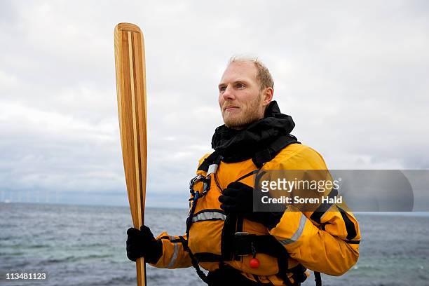 portrait of kayker - oar stock pictures, royalty-free photos & images