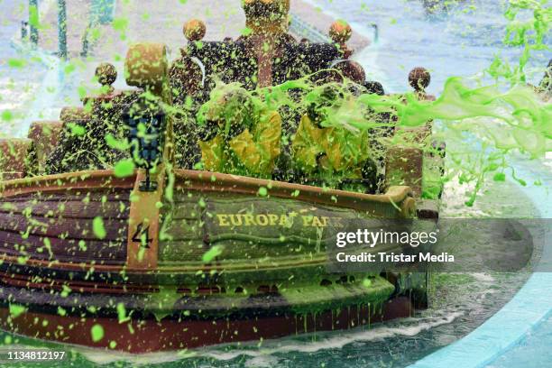 Lena Gercke and Lena Meyer-Landrut attend the Nickelodeon Kids Choice Awards at Europa-Park on April 4, 2019 in Rust, Germany.