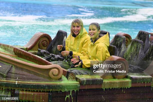 Lena Gercke and Lena Meyer-Landrut attend the Nickelodeon Kids Choice Awards at Europa-Park on April 4, 2019 in Rust, Germany.