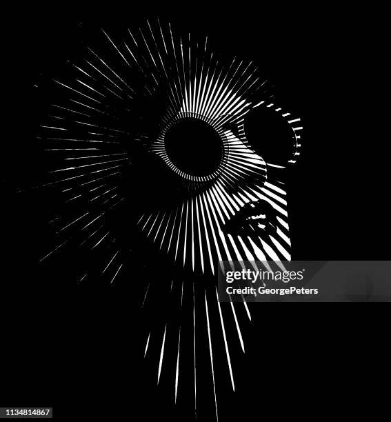 retro woman's face with vector sunbeams - looking up stock illustrations