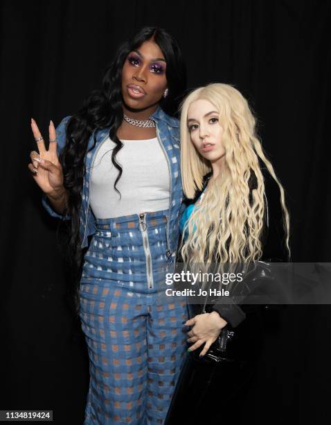 Jeremy Joseph, Jacob, Monet X Change and Ava Max pose backstage at G-A-Y, Heaven on March 09, 2019 in London, England.
