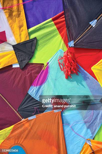kites abstract colourful background - makar sankranti 個照片及圖片檔