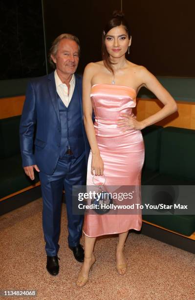 John Savage and Blanca Blanco are seen on April 03, 2019 in Los Angeles, California.